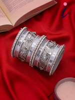 Silver Bridal Bangle Set for Women | Elegant Wedding Bangles for Brides | Traditional Indian Bridal Jewellery