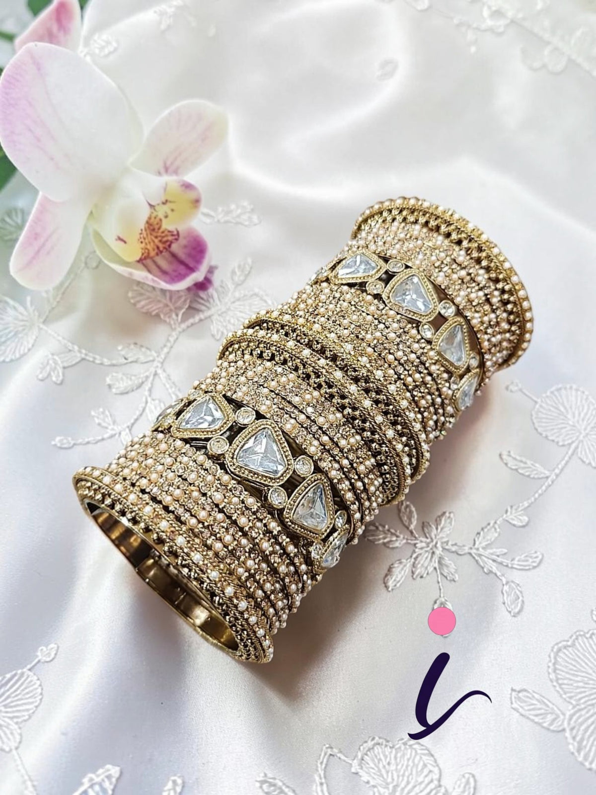 Indian Handmade Copper Kundan Stone Work Bridal Chura Set For WeddIndian Handmade Copper Kundan Stone Work Bridal Chura Set for Women | Traditional Wedding Chura Bangles | Designer Bridal Jewellerying