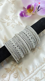 Silver Stone Work Bangle Set for Women | Traditional Indian Jewellery | Ethnic Wedding, Bridal, Party & Festive Wear Bangles