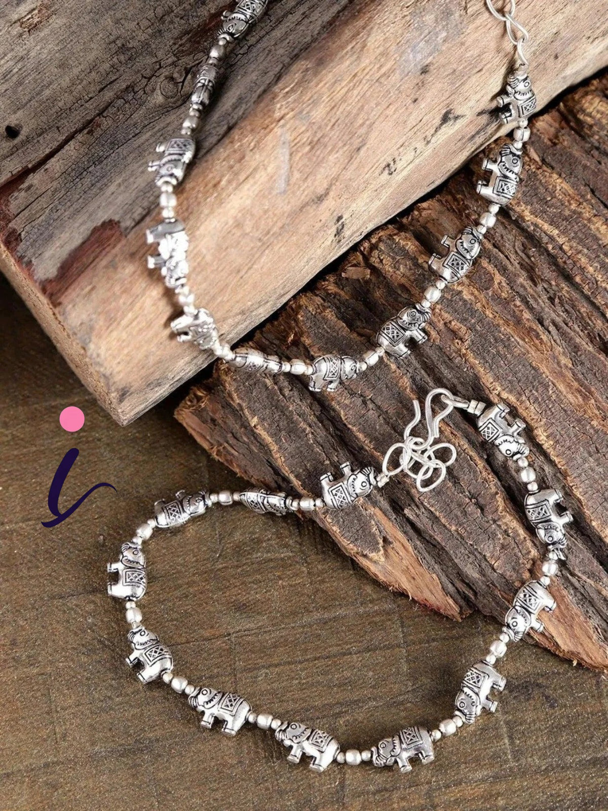Oxidised Silver Elephant Inspired Anklet for Women & Girls Silver Tribal anklets for women, silver bell anklet, Indian jewelry