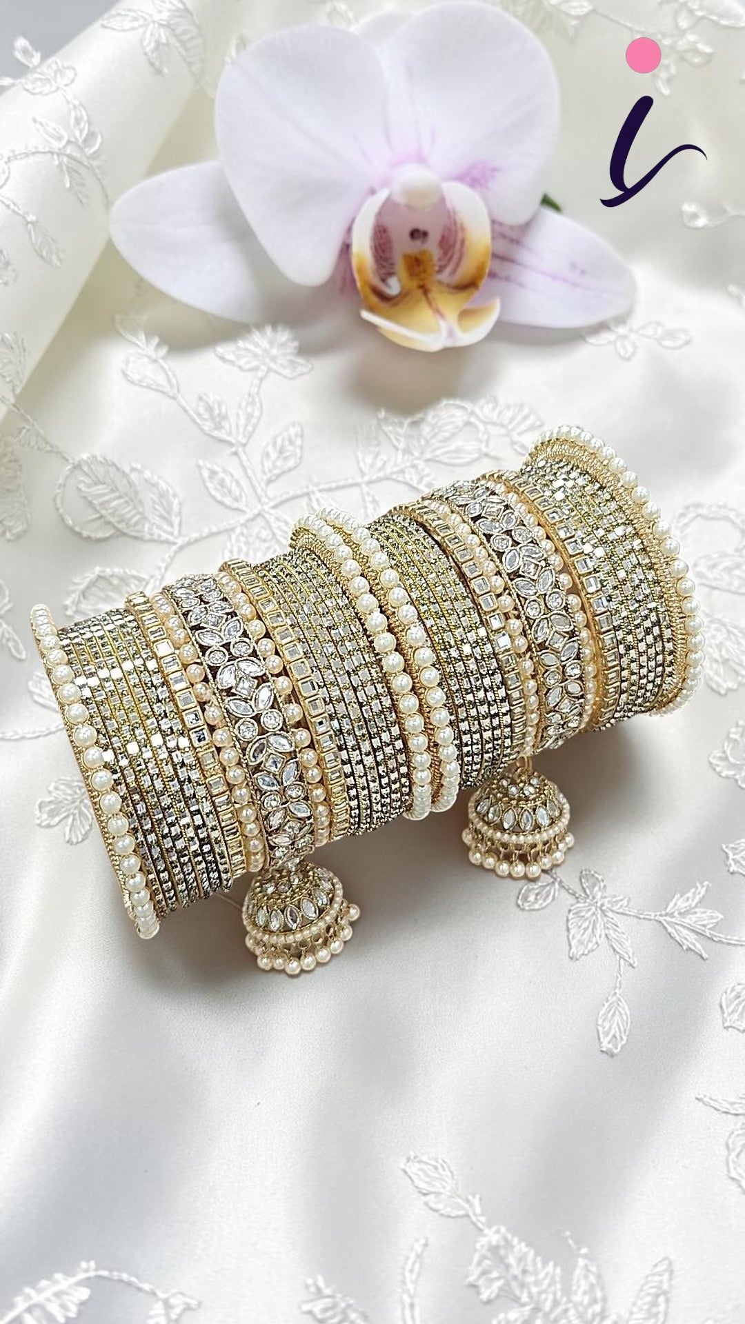 Golden Floral Design Bangle Jhumki Set | Indian Bangle Set | Indian Jewelry | Traditional Jewelry
