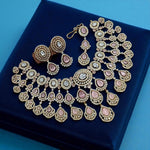 Mint Green Multi-Layered Kundan Bridal Necklace Set with Earrings & Maang Tikka – Heavy Polki Wedding Jewelry - Libasaa.com