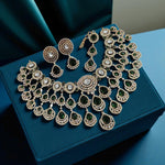 Mint Green Multi-Layered Kundan Bridal Necklace Set with Earrings & Maang Tikka – Heavy Polki Wedding Jewelry - Libasaa.com