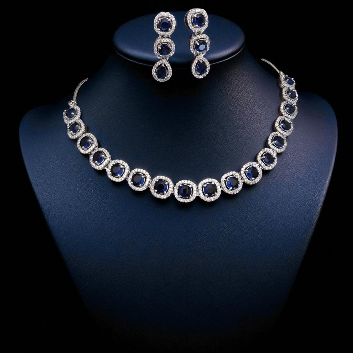 Silver-Plated Red Stone Necklace Set with Earrings | Elegant Bridal & Party Wear Jewelry - Libasaa.com