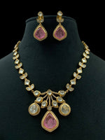Kundan Necklace & Earrings Set | Gold-Plated Indian Bridal Wedding Jewelry - Libasaa.com