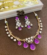 Royal Emerald Green & Polki Choker Necklace – Bridal Kundan Statement Jewelry - Libasaa.com