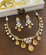 Royal Emerald Green & Polki Choker Necklace – Bridal Kundan Statement Jewelry - Libasaa.com