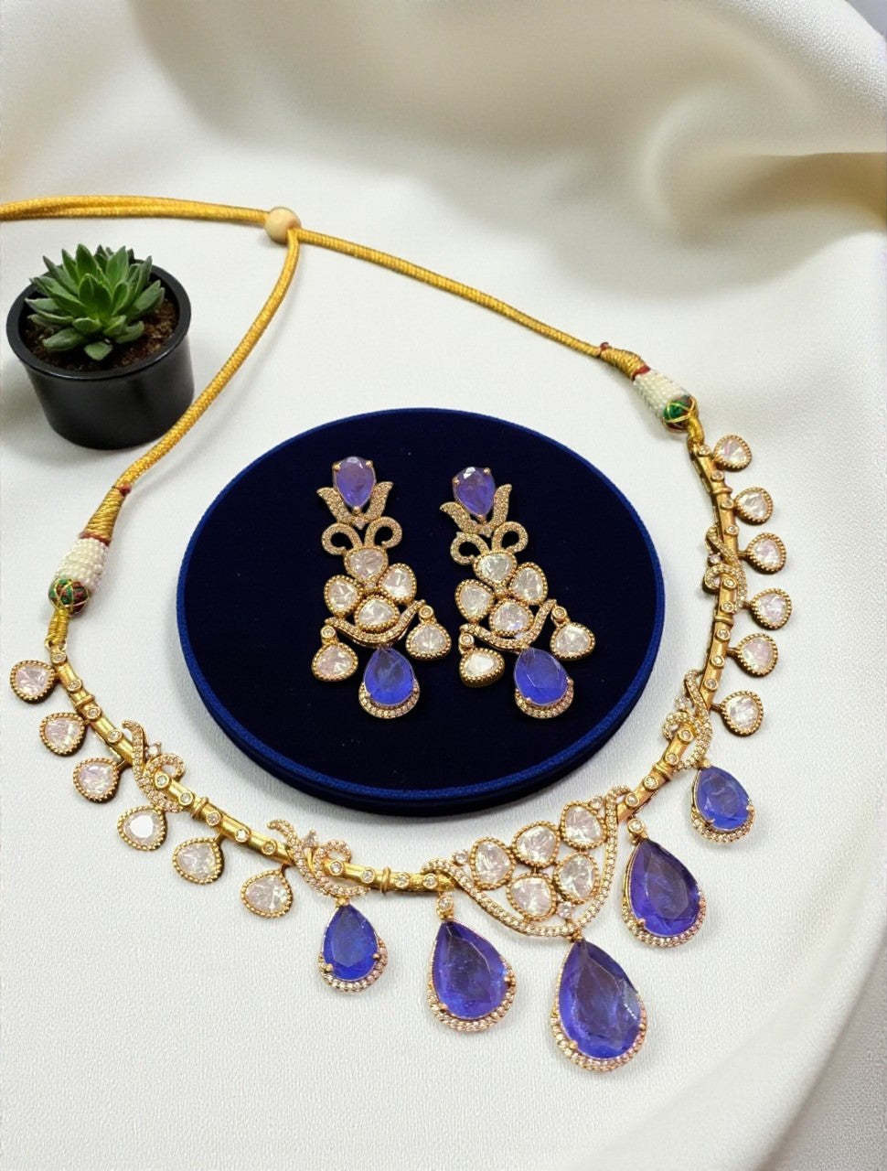 Royal Emerald Green & Polki Choker Necklace β Bridal Kundan Statement Jewelry - Libasaa.com