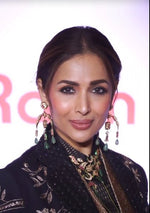 Malaika Arora-Inspired Statement Necklace Set – Designer Choker with Earrings - Libasaa.com