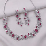 Elegant Sapphire Blue Stone Necklace & Earrings Set β Bridal & Party Jewelry - Libasaa.com