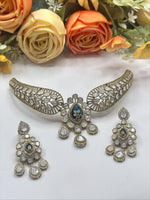 Royal Kundan Choker Necklace & Earrings Set β Bridal Wedding Jewelry - Libasaa.com