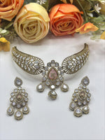 Royal Kundan Choker Necklace & Earrings Set β Bridal Wedding Jewelry - Libasaa.com