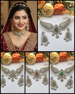 Royal Kundan Choker Necklace & Earrings Set β Bridal Wedding Jewelry - Libasaa.com