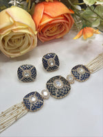 Red Enamel & Pearl Beaded Choker Necklace with Earrings – Bridal & Festive Jewelry - Libasaa.com