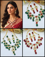 Kundan Bridal Necklace & Earrings Set β Traditional Wedding Jewelry - Libasaa.com