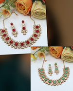 Kundan Bridal Necklace & Earrings Set – Traditional Wedding Jewelry - Libasaa.com