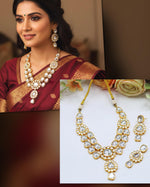 White Kundan Bridal Necklace & Earrings Set – Elegant Wedding Jewelry - Libasaa.com