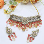 Elephant-Inspired Choker Pearl Necklace Set with Earrings – Bridal & Party Wear Jewelry - Libasaa.com