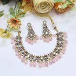 Ruby Red Beaded Kundan Necklace Set with Earrings – Bridal & Party Wear Jewelry - Libasaa.com