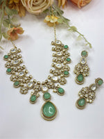 Emerald Green Kundan Bridal Necklace & Earrings Set – Traditional Indian Wedding Jewelry - Libasaa.com