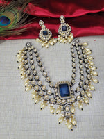 Premium Royal Emerald Kundan Choker Necklace Set with Pearls - Libasaa.com