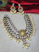 Premium Royal Emerald Kundan Choker Necklace Set with Pearls - Libasaa.com