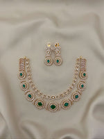 Royal Ruby AD Necklace Set with Earrings β Timeless Bridal Glamour - Libasaa.com