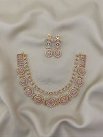 Royal Ruby AD Necklace Set with Earrings β Timeless Bridal Glamour - Libasaa.com