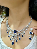 Exquisite Ruby and Diamond Necklace with Matching Earring Set - Libasaa.com