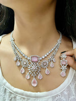 Exquisite Ruby and Diamond Necklace with Matching Earring Set - Libasaa.com