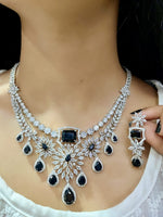 Exquisite Ruby and Diamond Necklace with Matching Earring Set - Libasaa.com