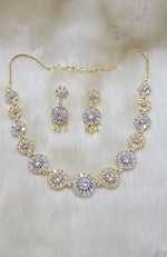 Multicolor Floral Stone Necklace & Earring Set - Libasaa.com