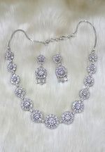 Multicolor Floral Stone Necklace & Earring Set - Libasaa.com