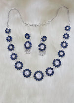 Multicolor Floral Stone Necklace & Earring Set - Libasaa.com