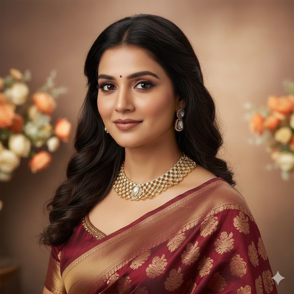 Aditi Rao Inspired Polki Choker Necklace Set – Royal Bridal Elegance - Libasaa.com