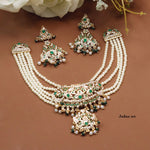 Vibrant Multi-Color Meenakari Jadau Necklace Set with Pearls - Traditional Indian Bridal Choker - Libasaa.com