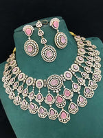 Rajkumari' Bridal Set: Pink Polki & Kundan Heritage Collection - Libasaa.com