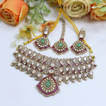 Exclusive Moissanite Kundan Choker Necklace Set – Royal Bridal Grandeur