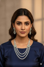 Elegant Diamond & Emerald Floral Necklace Set – Timeless Luxury for Every Occasion