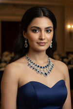 Royal Gold & Pearl Teardrop Necklace Set – Exquisite Bridal Grandeur