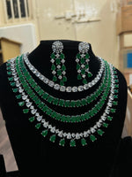 Luxury Ruby & Diamond Choker Necklace Set – Elegant Bridal Statement - Libasaa.com