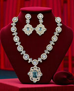 Elegant Pink Crystal & Diamond-Inspired Necklace and Earring Set Luxe Statement Jewelry - Libasaa.com