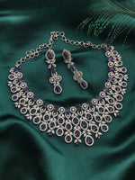 Elegant Green Stone Diamond Choker Necklace Set β Bridal & Party Wear - Libasaa.com