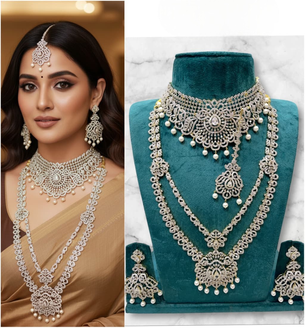 Royal Ruby & Diamond Bridal Choker Necklace Set – Grand Wedding Collection - Libasaa.com