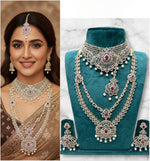Royal Ruby & Diamond Bridal Choker Necklace Set – Grand Wedding Collection - Libasaa.com