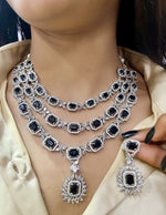 Green American Diamond Necklace Set for Brides | Indian Party Wear Jewelry Online