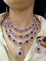 Green American Diamond Necklace Set for Brides | Indian Party Wear Jewelry Online