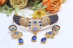 Bridal Kundan Polki Stones Necklace & Earring Set | Bridal Choker & Necklace Set | Premium Bridal Indian Jewellery