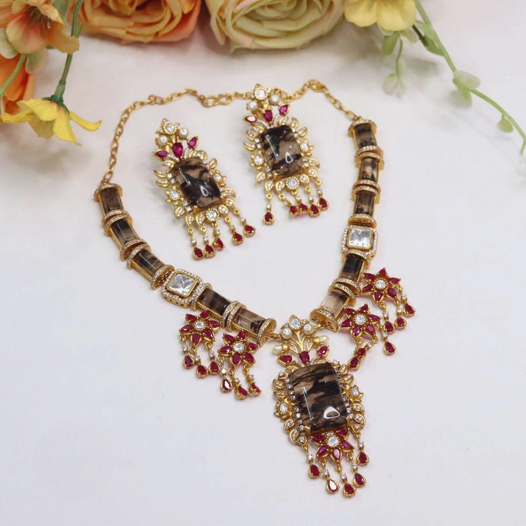 Premium Kundan Bridal Jewellery Set | Indian Bridal Necklace Set for Wedding | Traditional Kundan Polki Jewellery