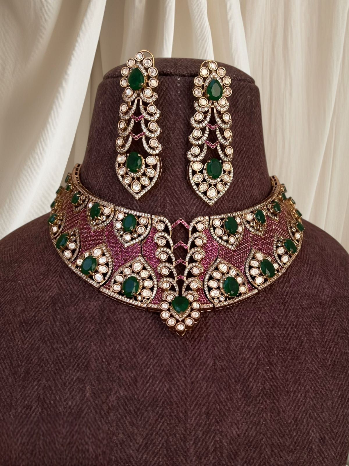 Regal Kundan Bridal Jewellery Set | Indian Jewellery | Indian Bridal & Wedding Jewelry | Polki Choker Necklace Set with Earrings
